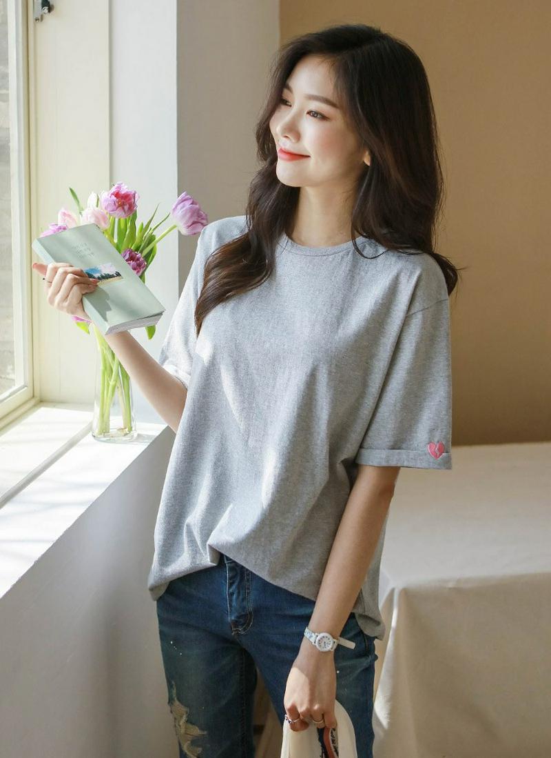 ロールアップスリーブTシャツ