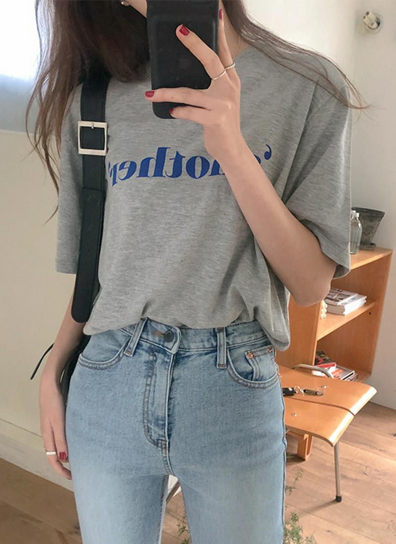 anotherレタリングTシャツ(ミックスグレー) 