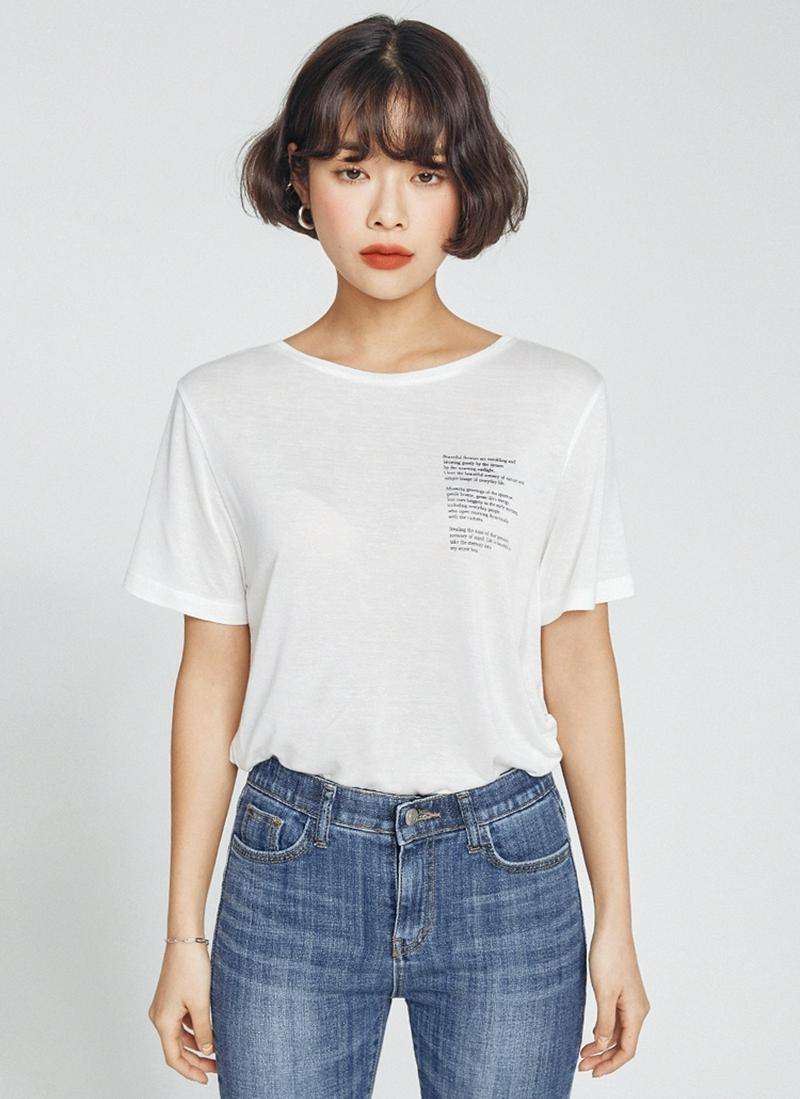 レタリングシンプルTシャツ
