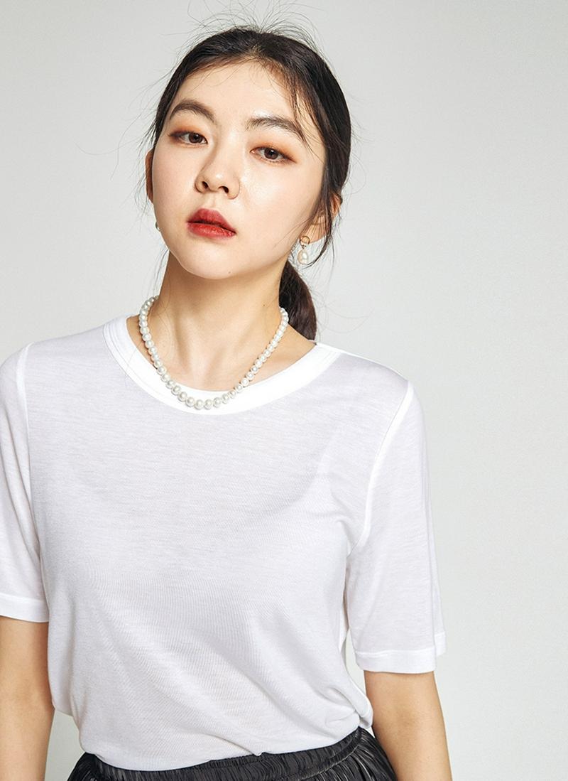 テンセル混ソフト半袖Tシャツ