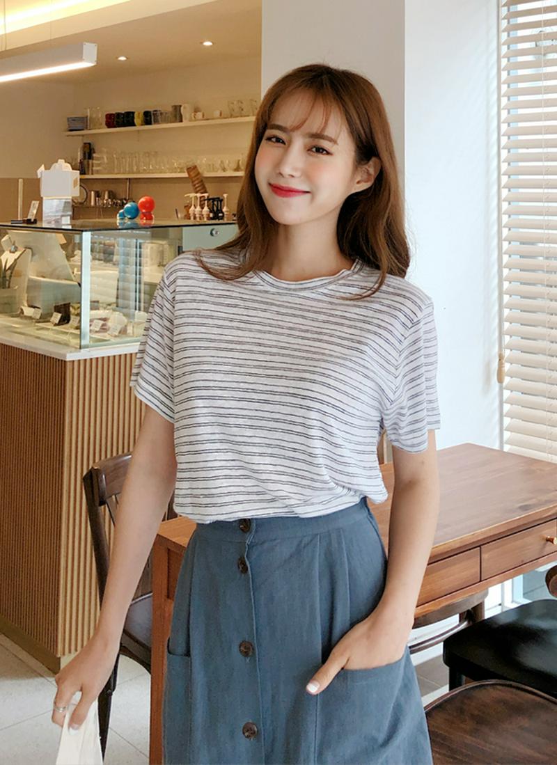 シンプルボーダーTシャツ