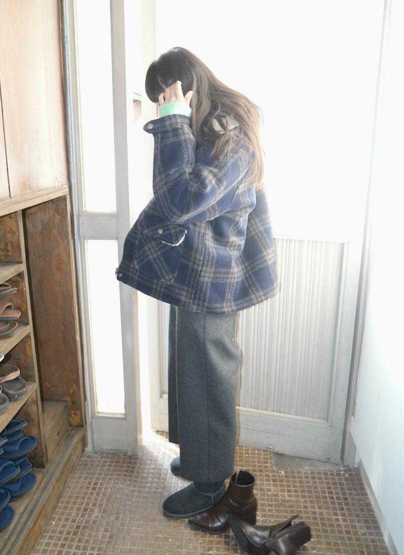 ボアカラーショートチェックジャケット