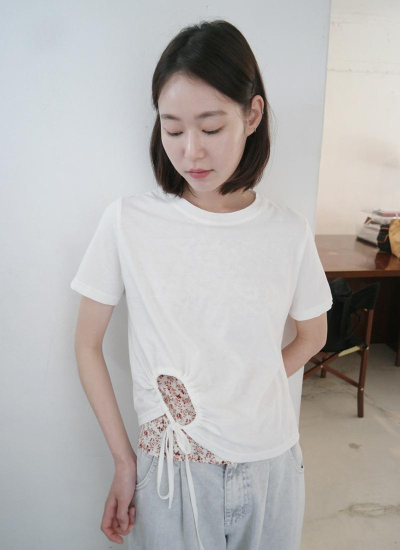 シャーリングリボンTシャツ