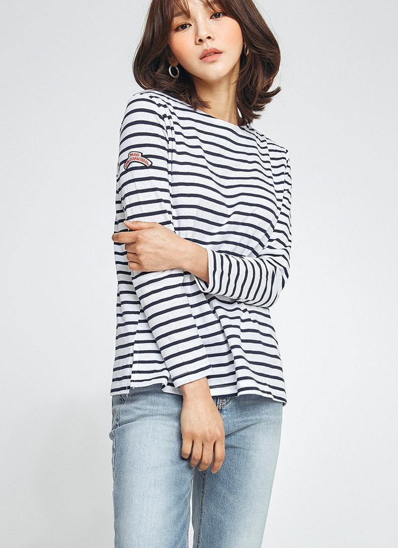 パッチポイントボーダーTシャツ