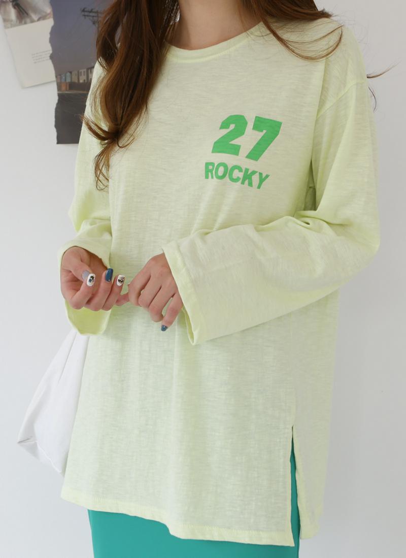 27ナンバーレタリング長袖Tシャツ