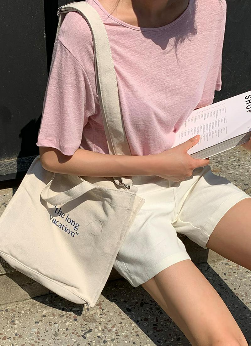 リネンブレンドハーフTシャツ