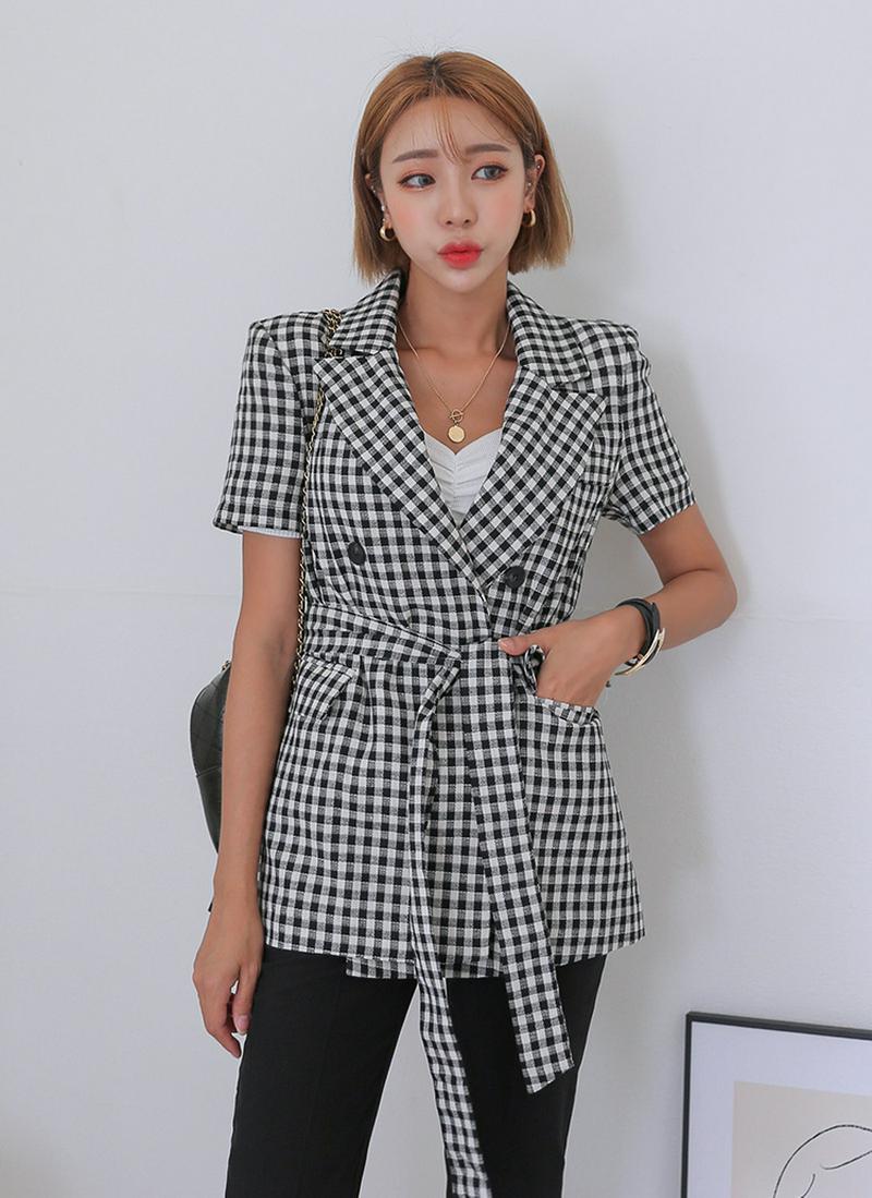 紐SETギンガムチェックジャケット
