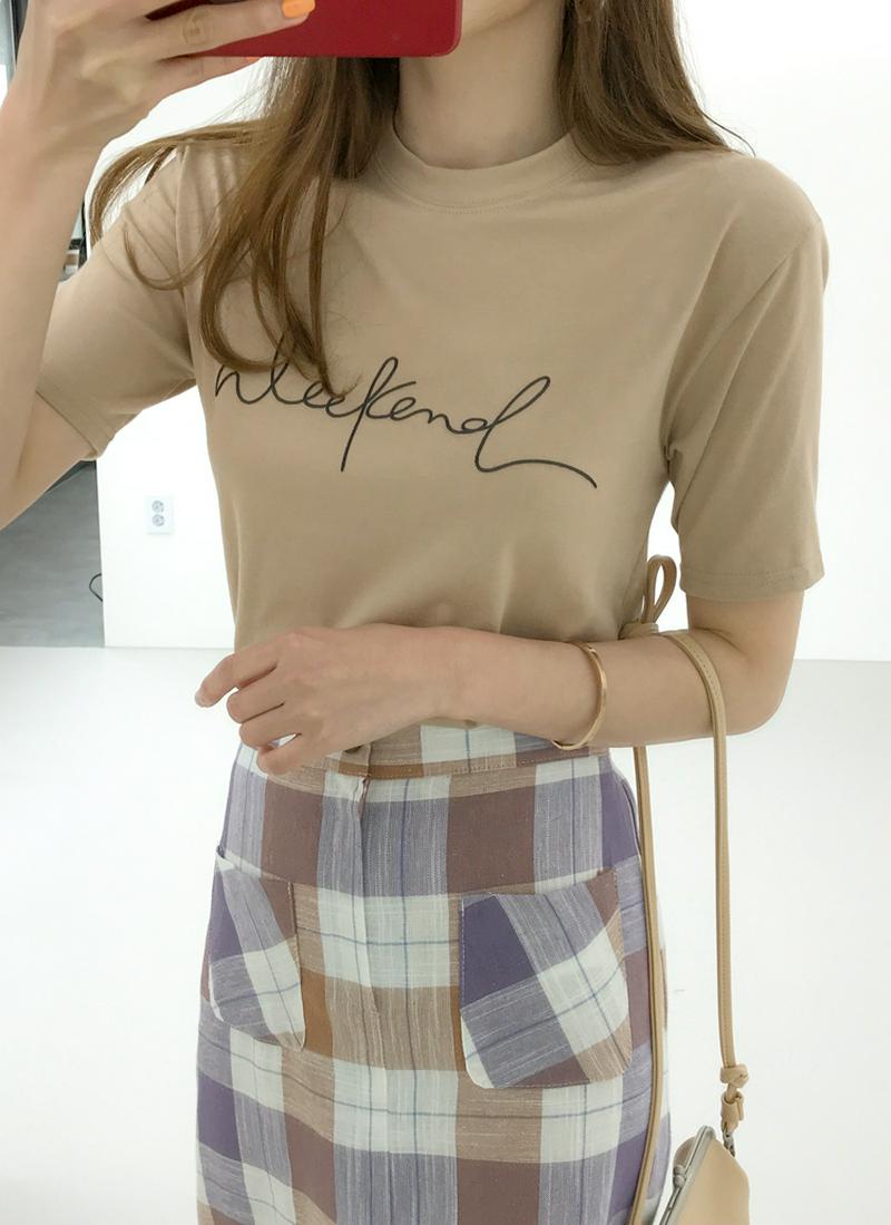 weekendレタリングTシャツ