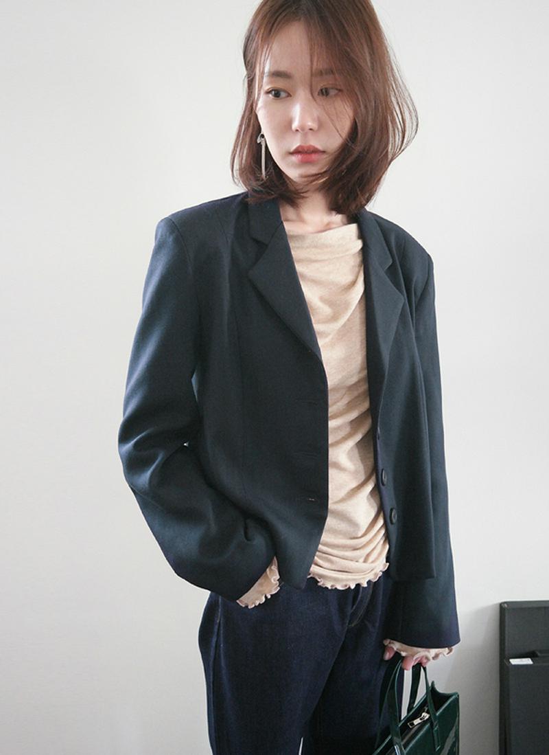 シングルボタンショートジャケット