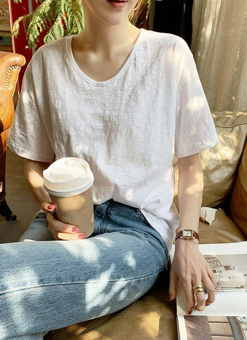 ウォッシュドコットン半袖Tシャツ