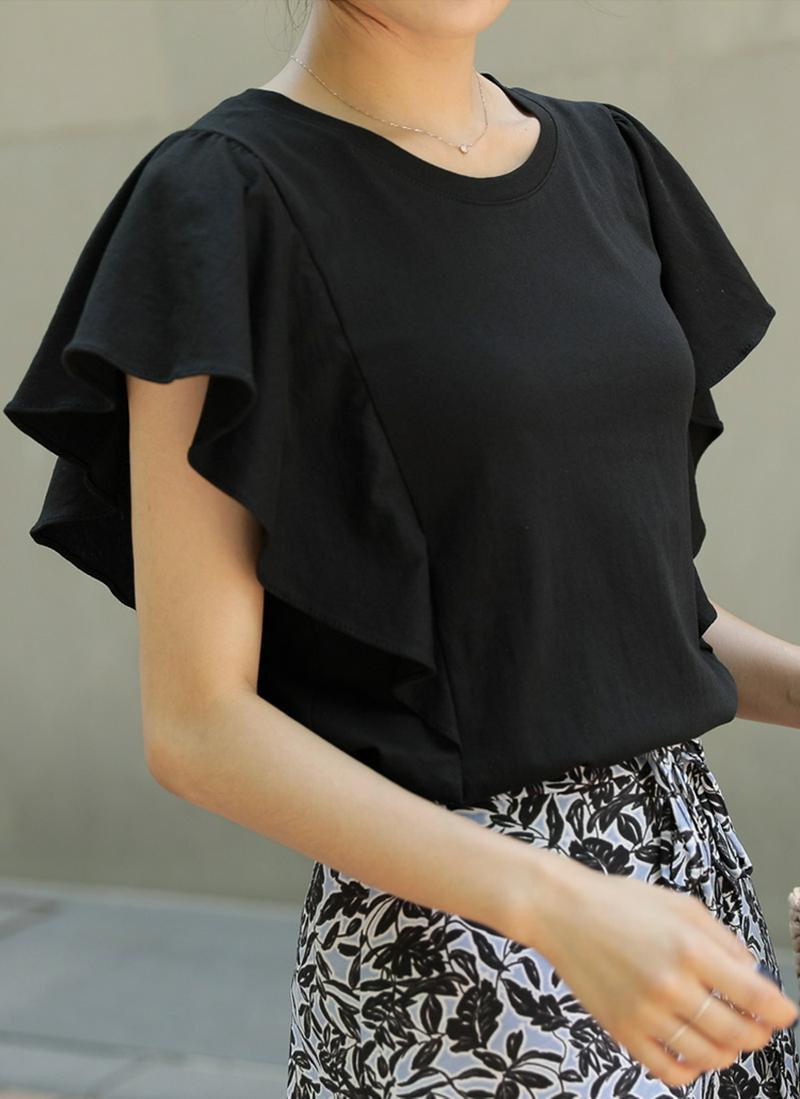 ウィングスリーブコットンTシャツ