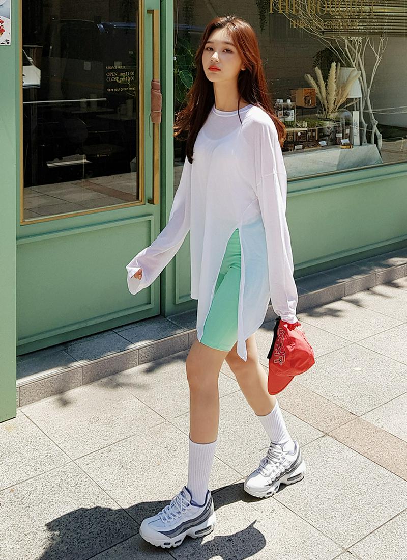 テンセルスリットTシャツ・全4色