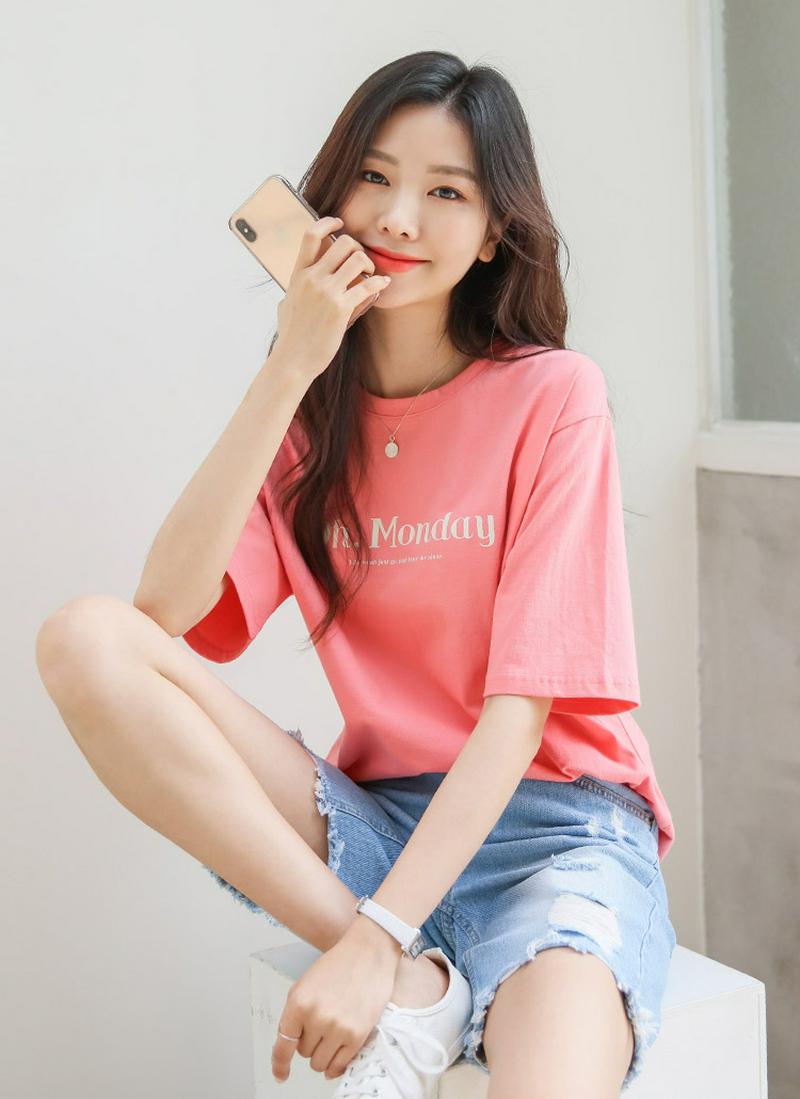 Oh,レタリング半袖Tシャツ