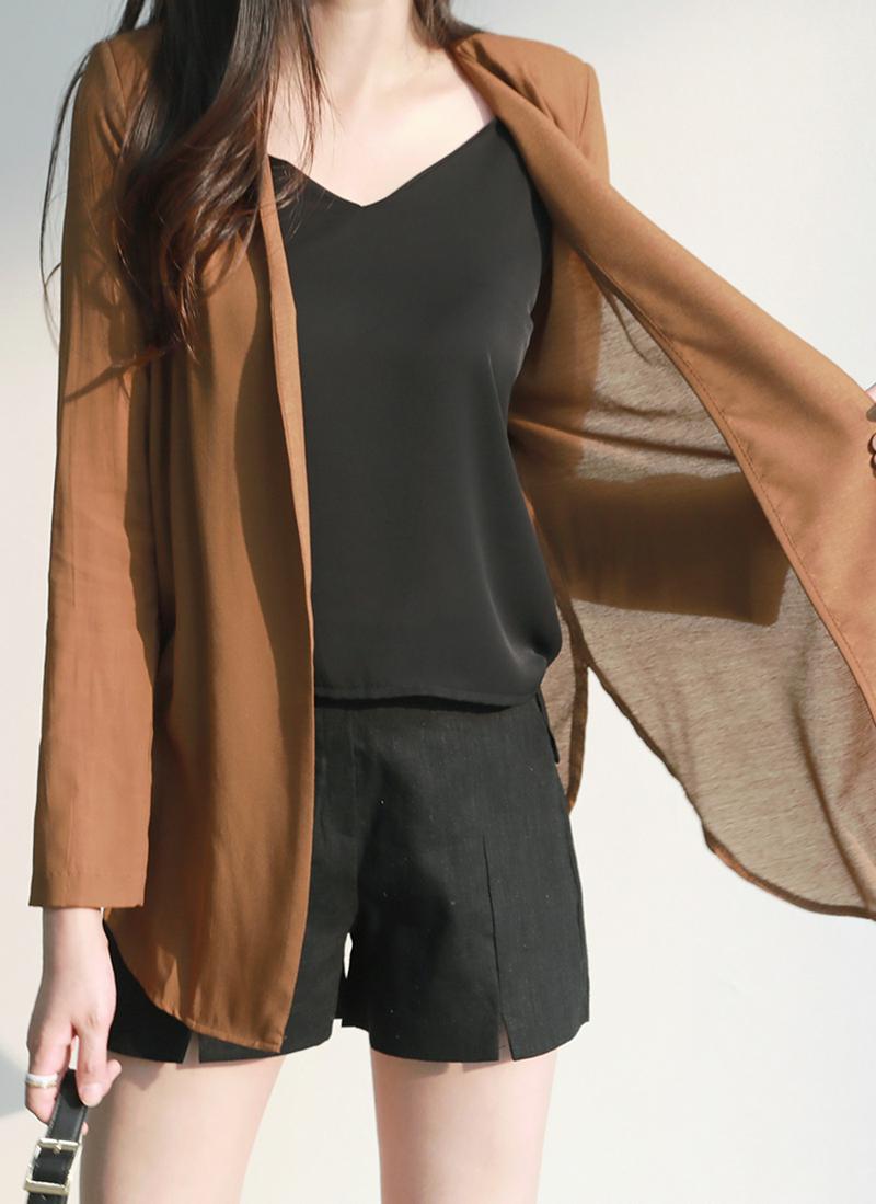 サイドスリットオープンシアージャケット