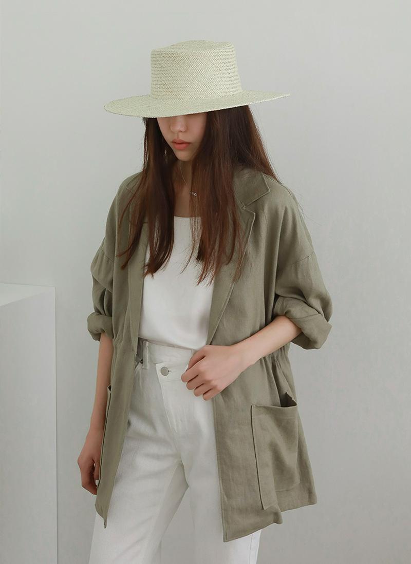 ドローストリングワンボタンジャケット