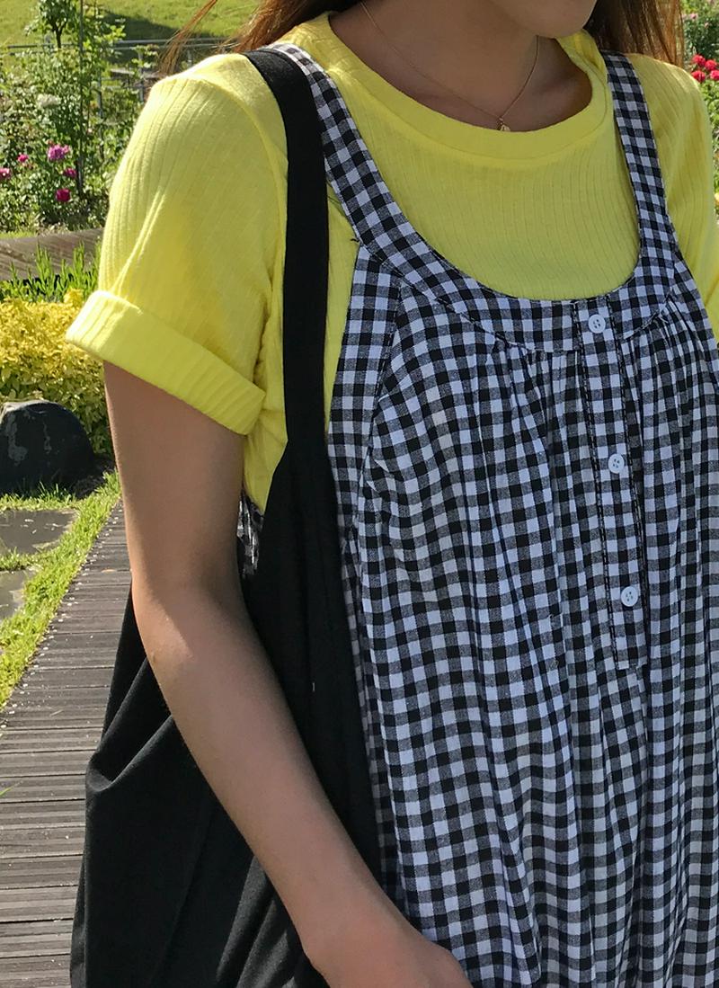 スリムフィットリブ半袖Tシャツ