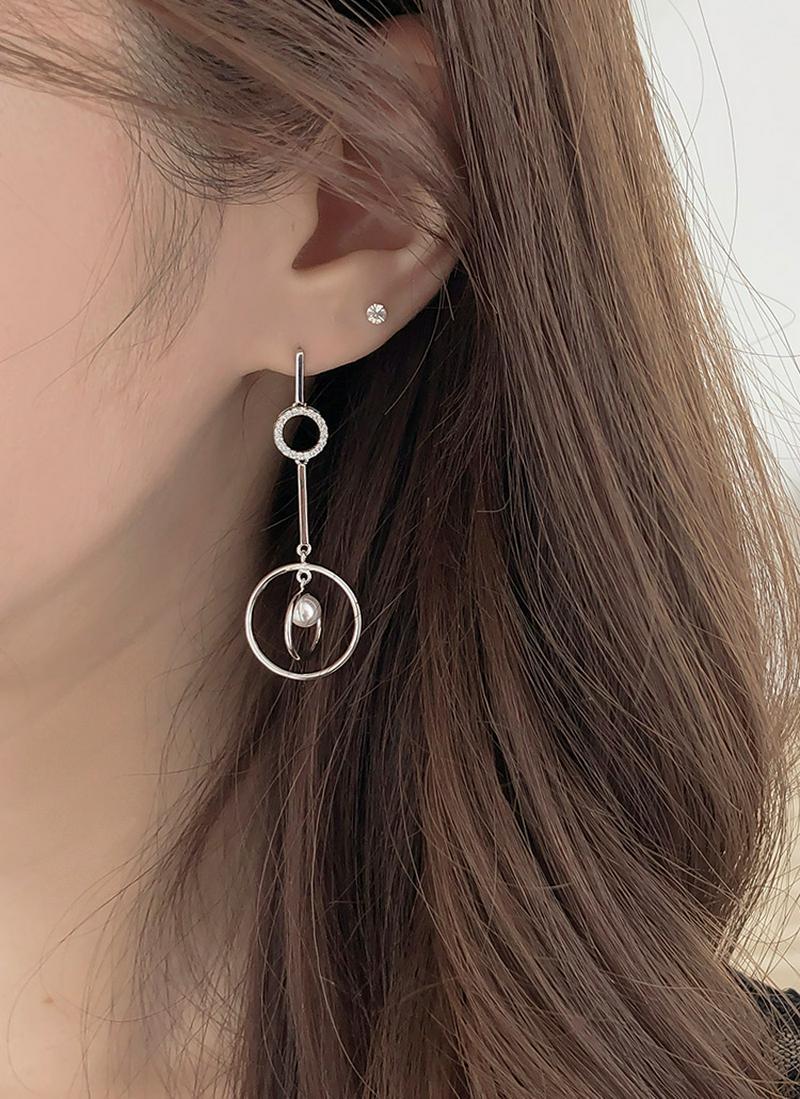 サークルパールドロップピアス