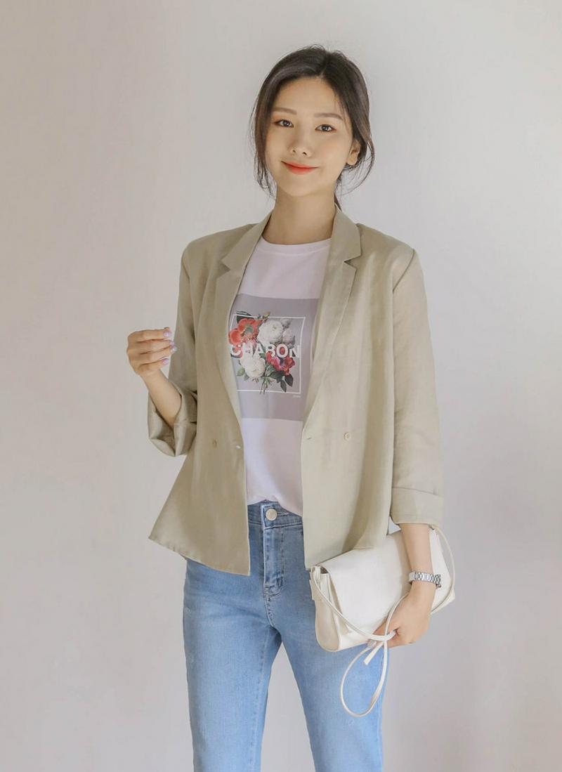 リネンショートジャケット