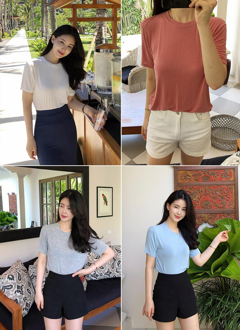 レーヨンブレンド半袖Tシャツ