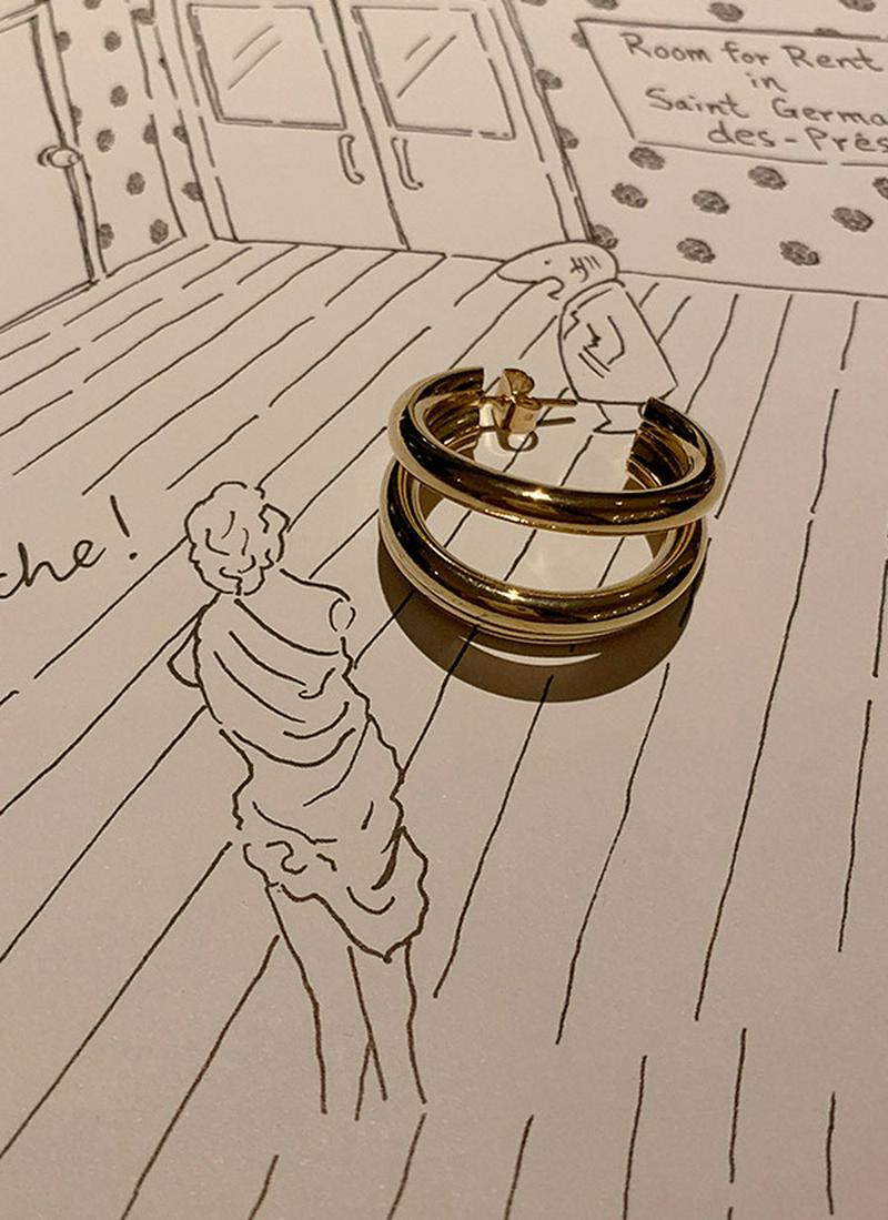 ダブルフープピアス