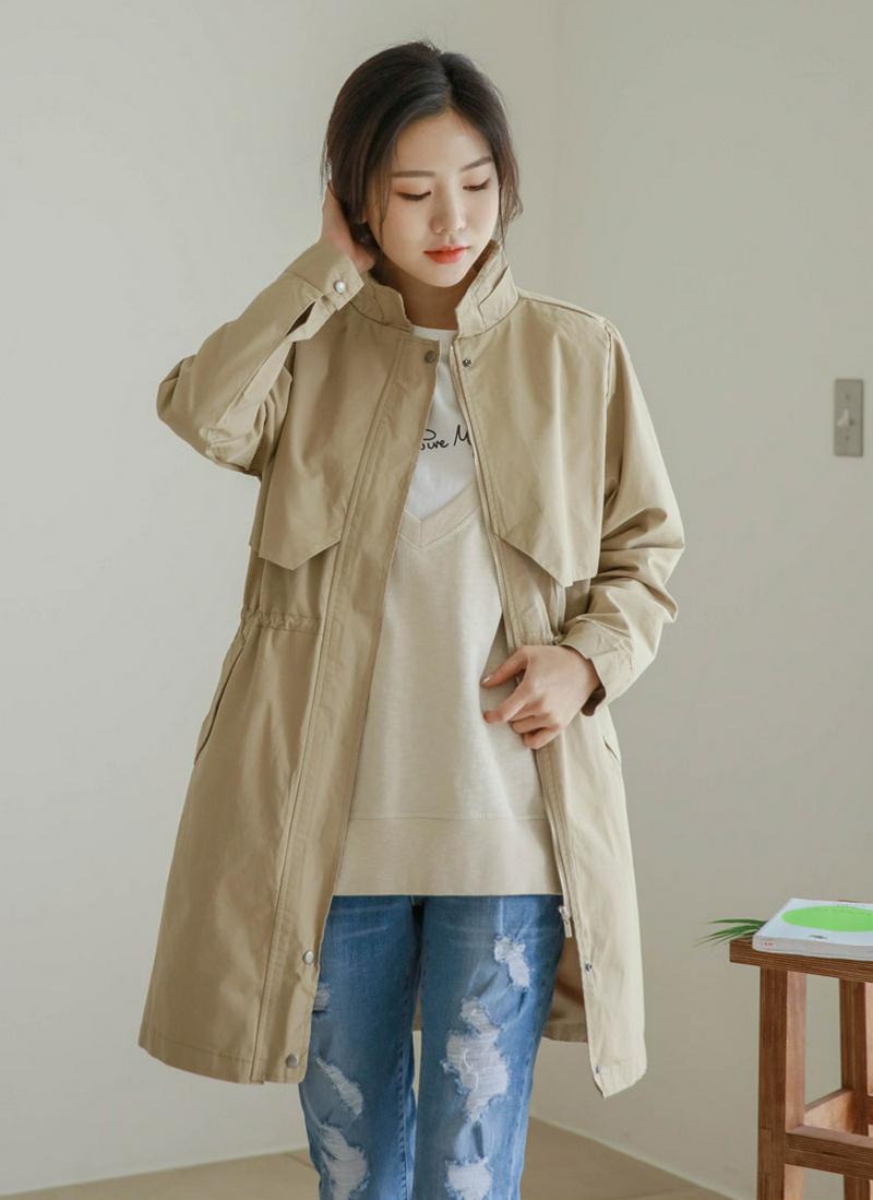 スタンドカラーサファリジャケット