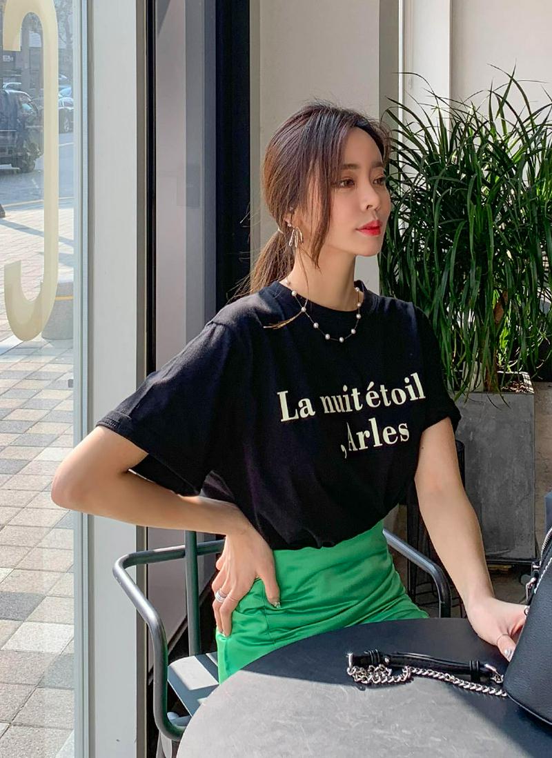 フロントレタリング半袖Tシャツ