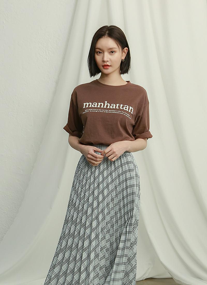 manhattanレタリングTシャツ
