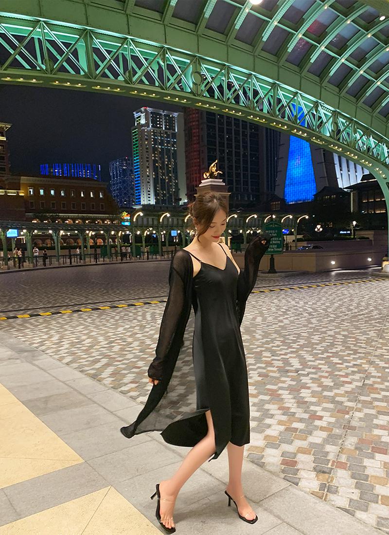 ロングシースルーカーディガン