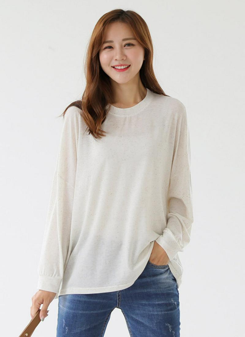 リネン混ルーズシルエットTシャツ