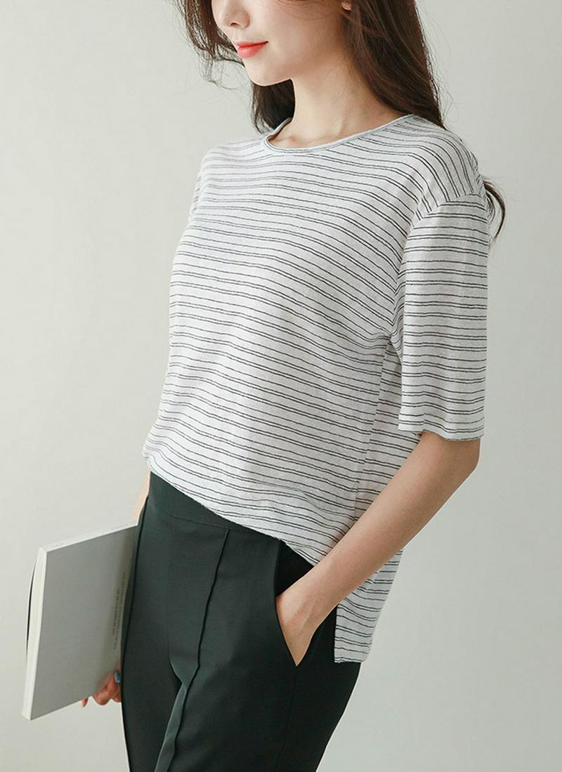 ダブルボーダースリットTシャツ