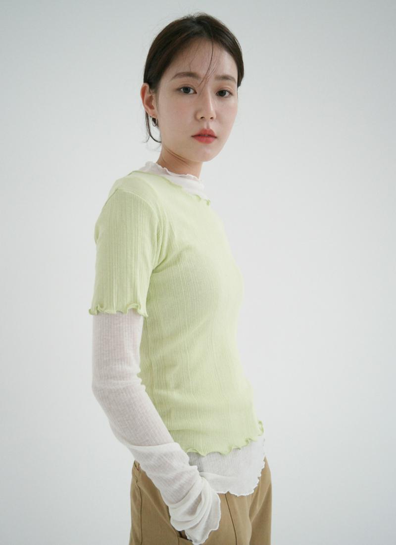 スリムフィットリブメロウTシャツ