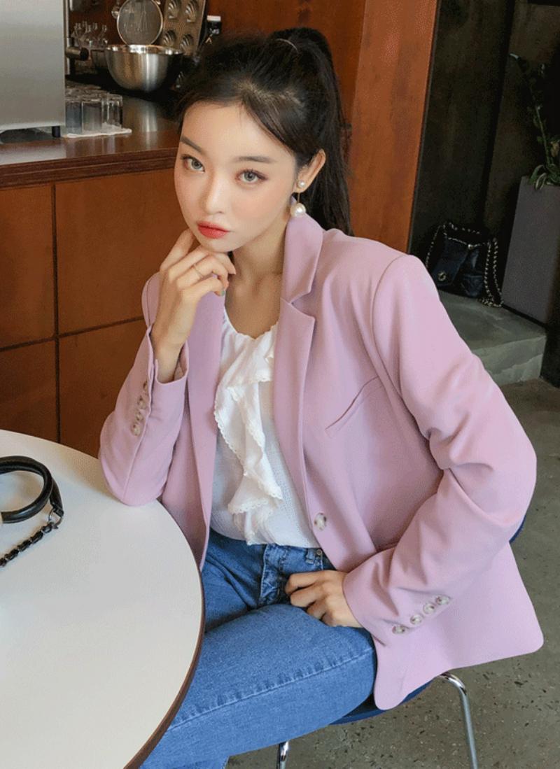 袖ボタンテーラードカラージャケット