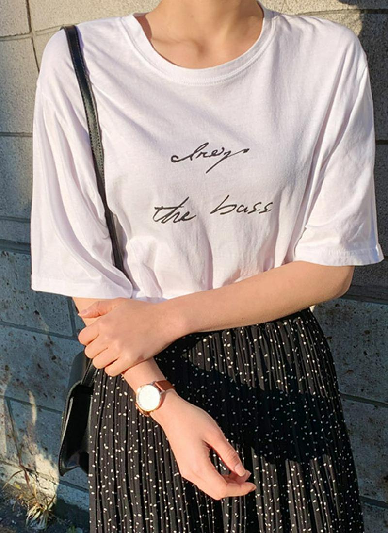 the bassプリント半袖Tシャツ