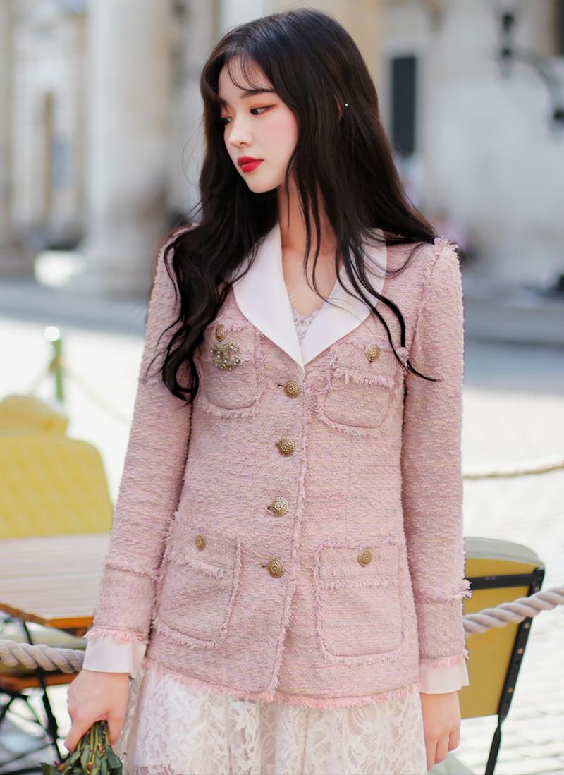 シルキーカラーツイードジャケット