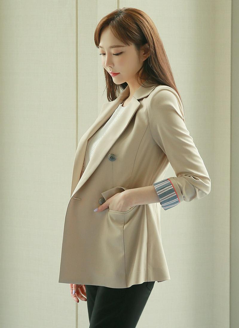 ストライプカフスダブルボタンジャケット