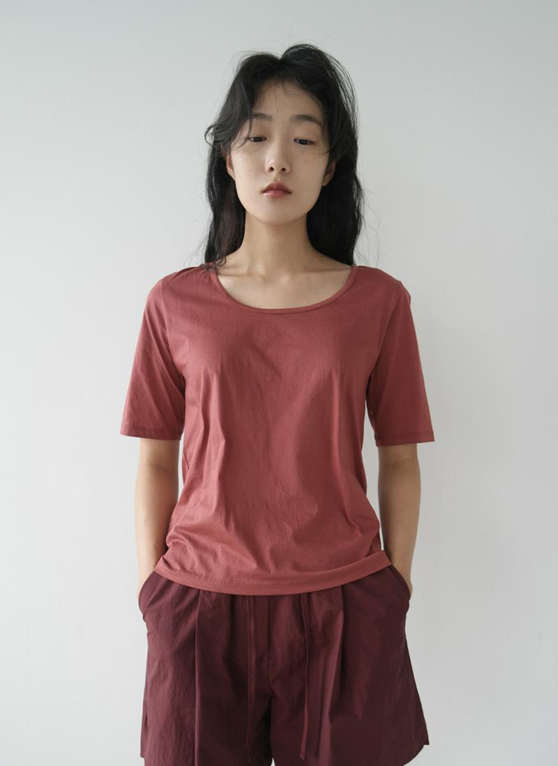 ワイドネックシルケットTシャツ