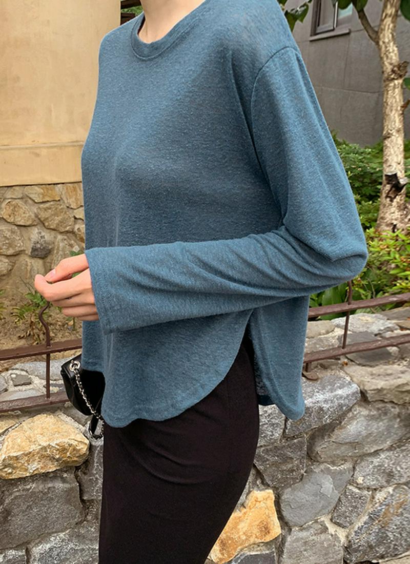 ラウンドヘムTシャツ