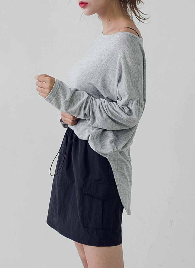 ラウンドヘム長袖Tシャツ