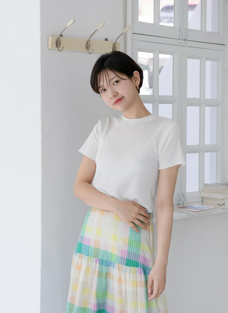 リップルクロップドTシャツ