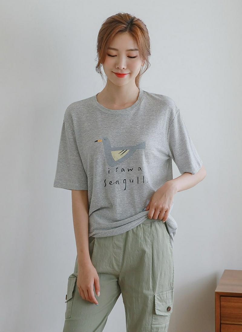 seagullボーダー半袖Tシャツ