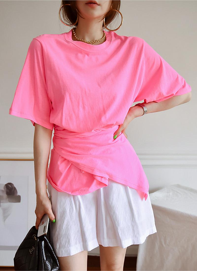 ロングストラップヘムTシャツ