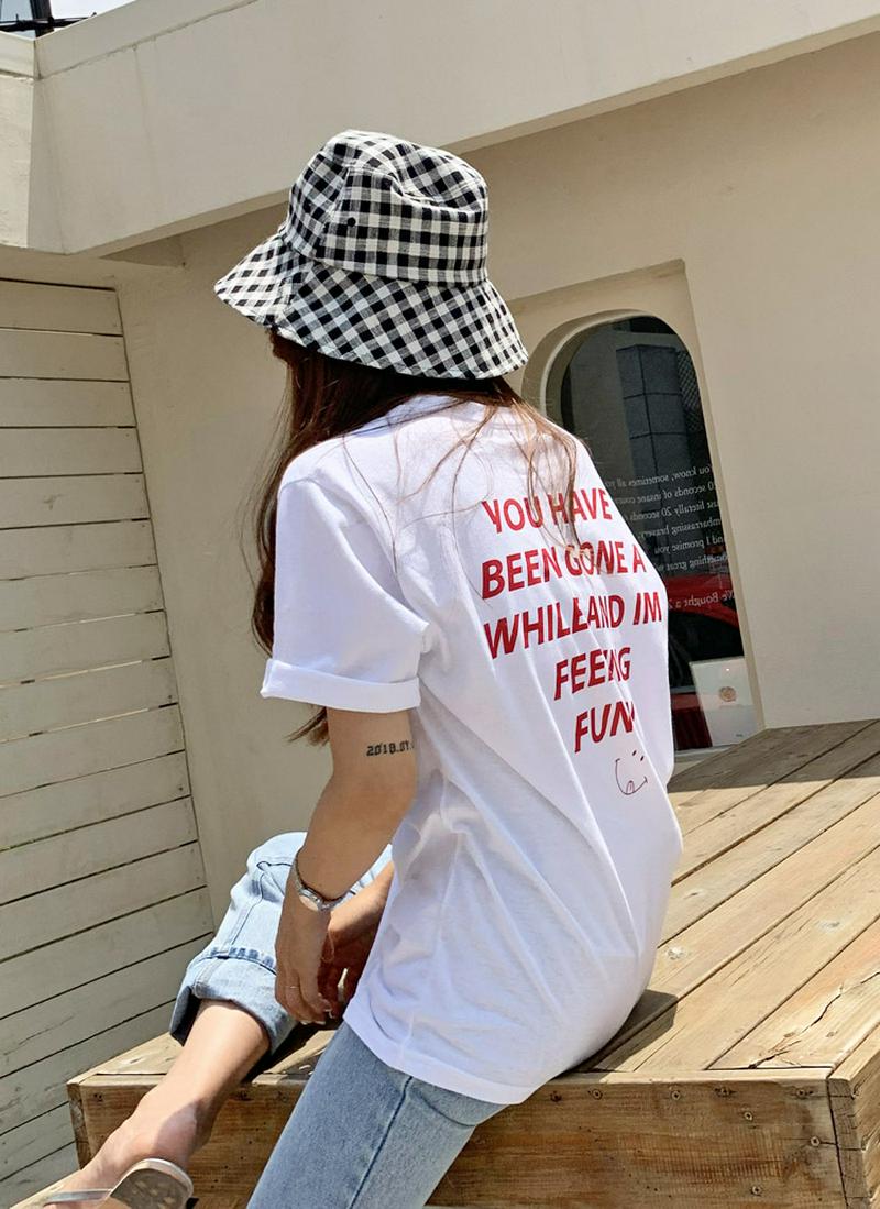 バックレタリングスマイルTシャツ