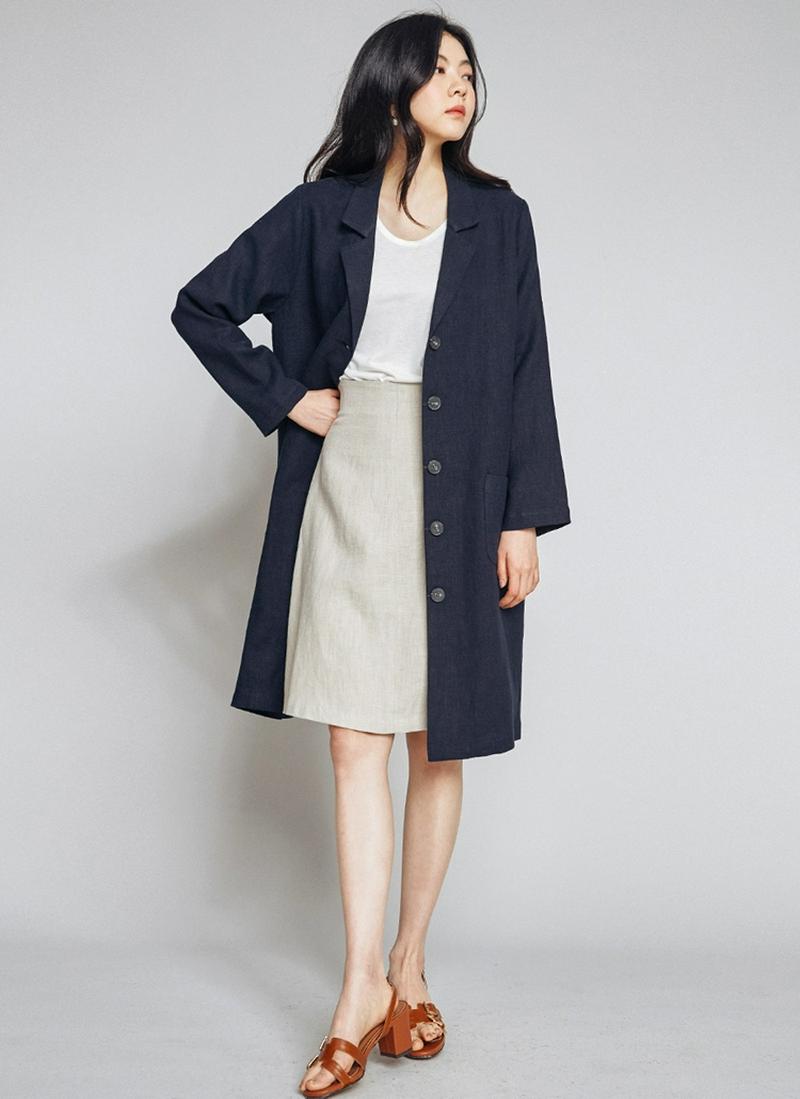 リネンロングシングルジャケット