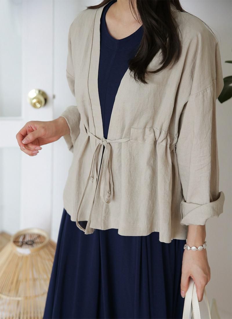 リネン混ドロストジャケット・全3色