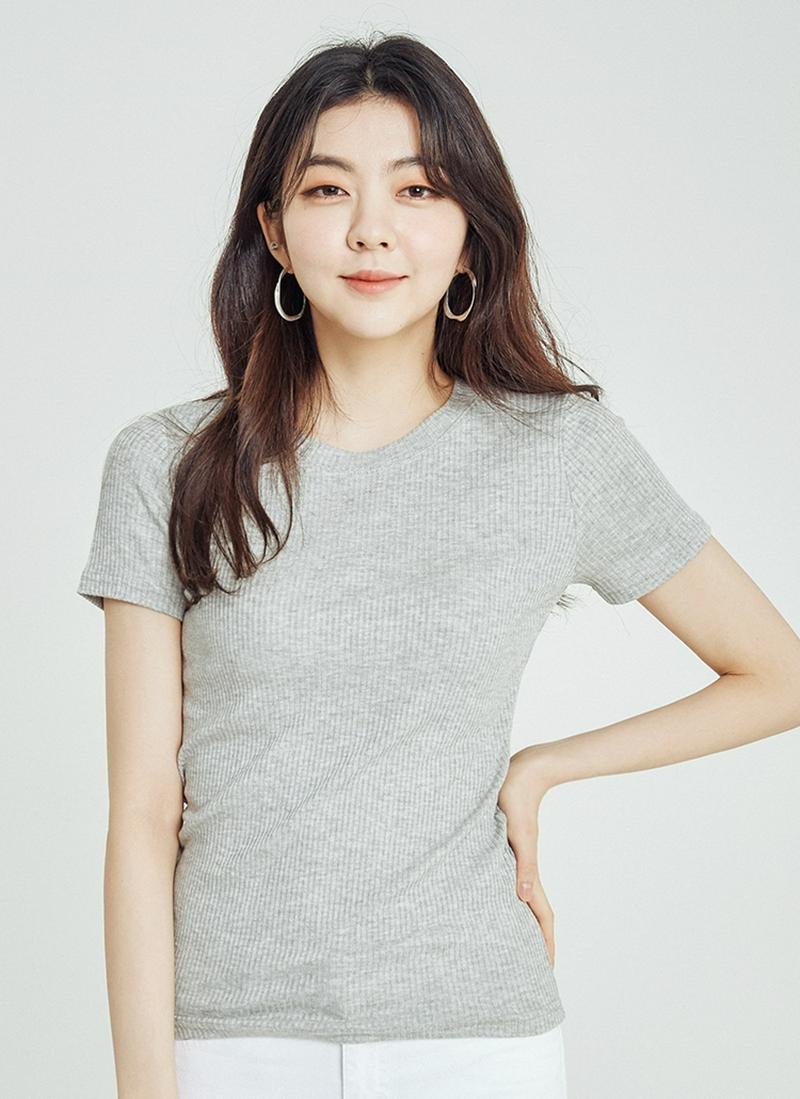 レーヨンミックスリブTシャツ