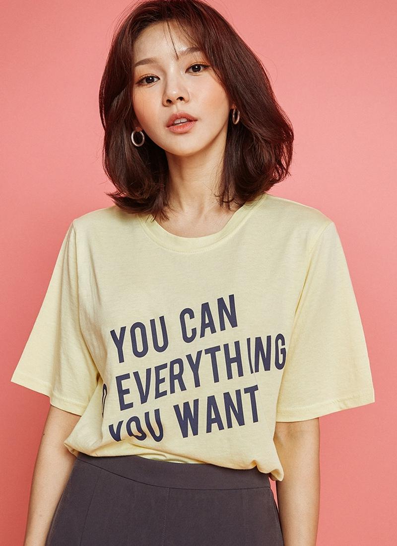 YOU CANレタリング半袖Tシャツ