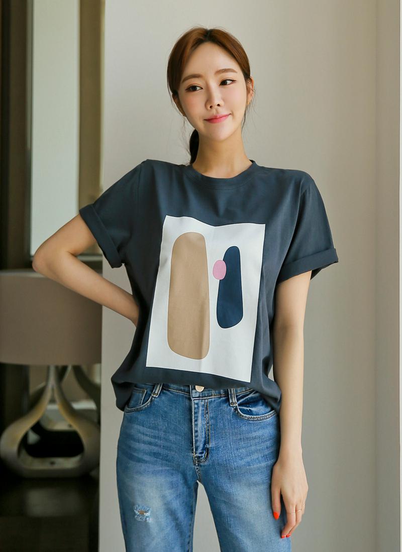 モチーフプリント半袖Tシャツ