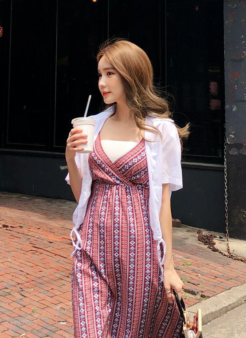 ドローストリング半袖コットンジャケット