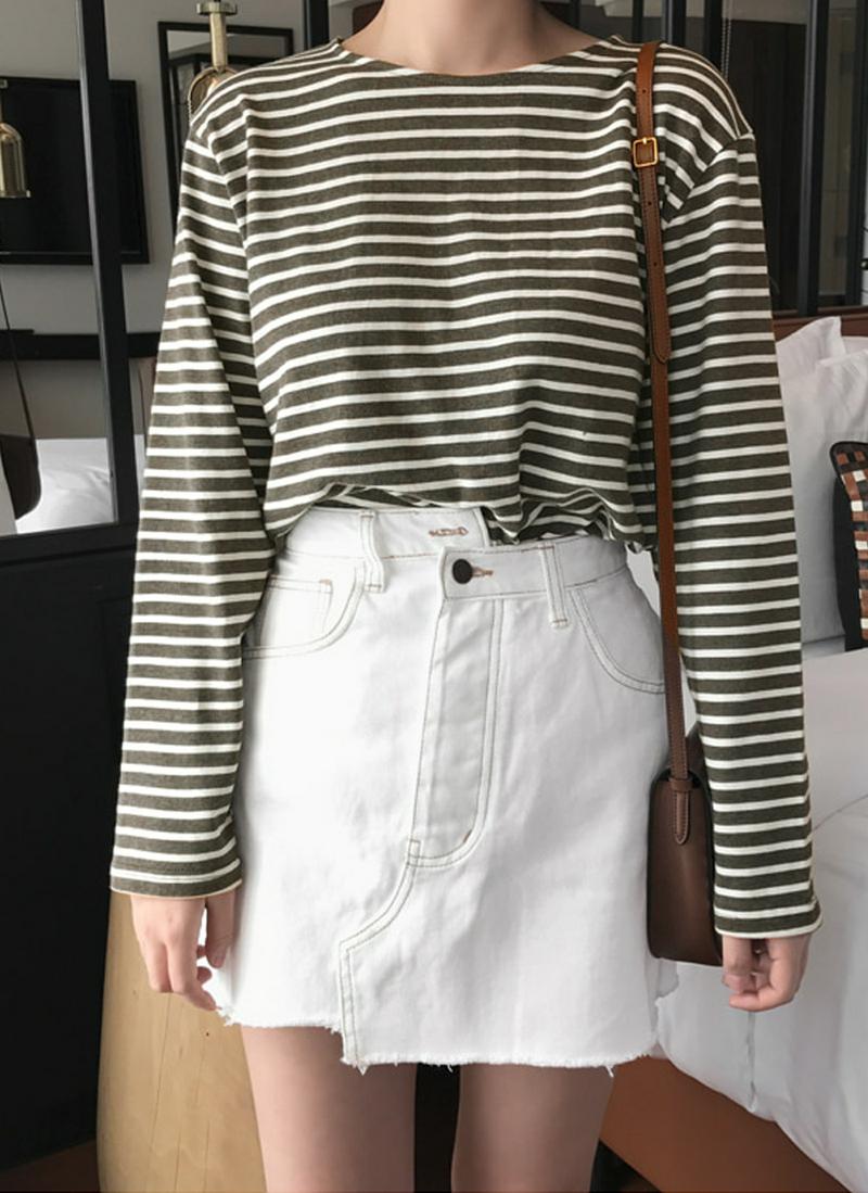 クレヨンボーダー長袖Tシャツ