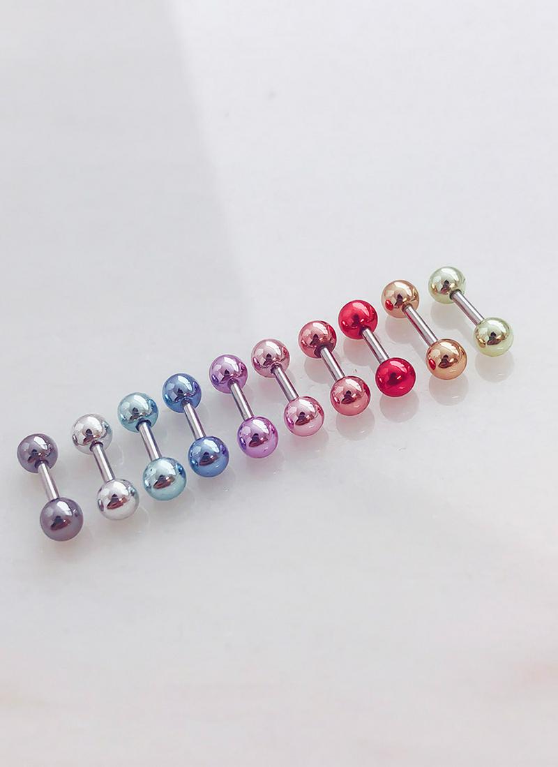 ダブルカラーボールピアス